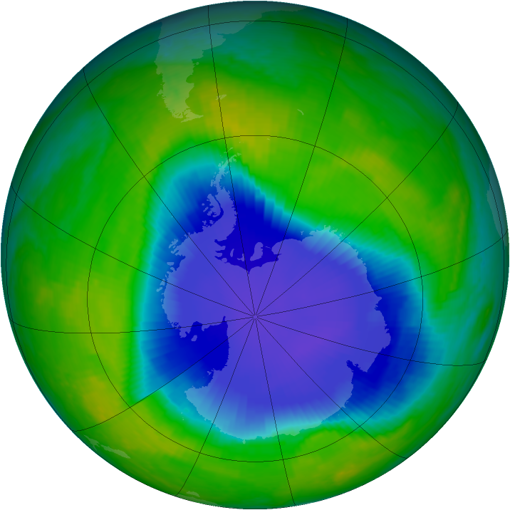Antarctic ozone map for 23 November 1998